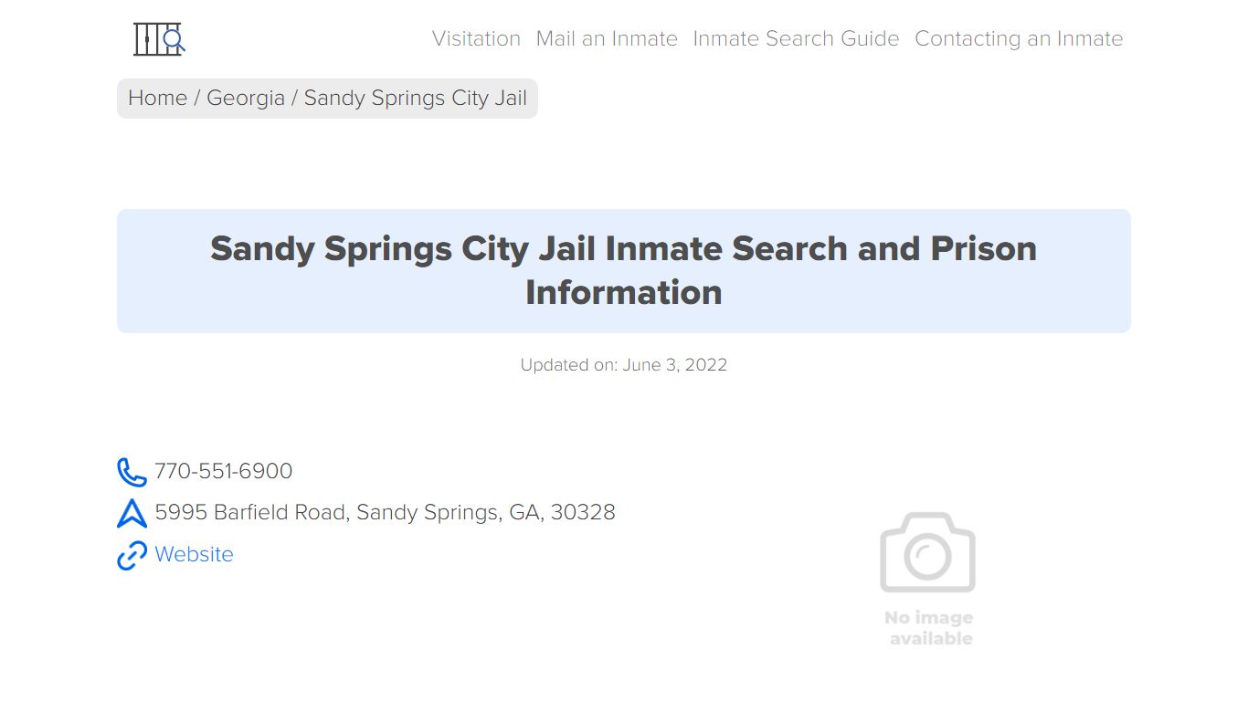 Sandy Springs City Jail Inmate Search, Visitation, Phone ...