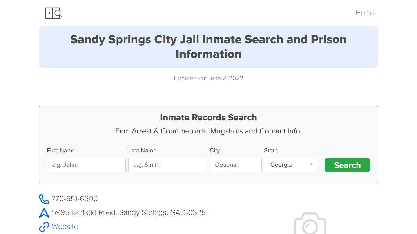 Sandy Springs City Jail Inmate Search, Visitation, Phone ...