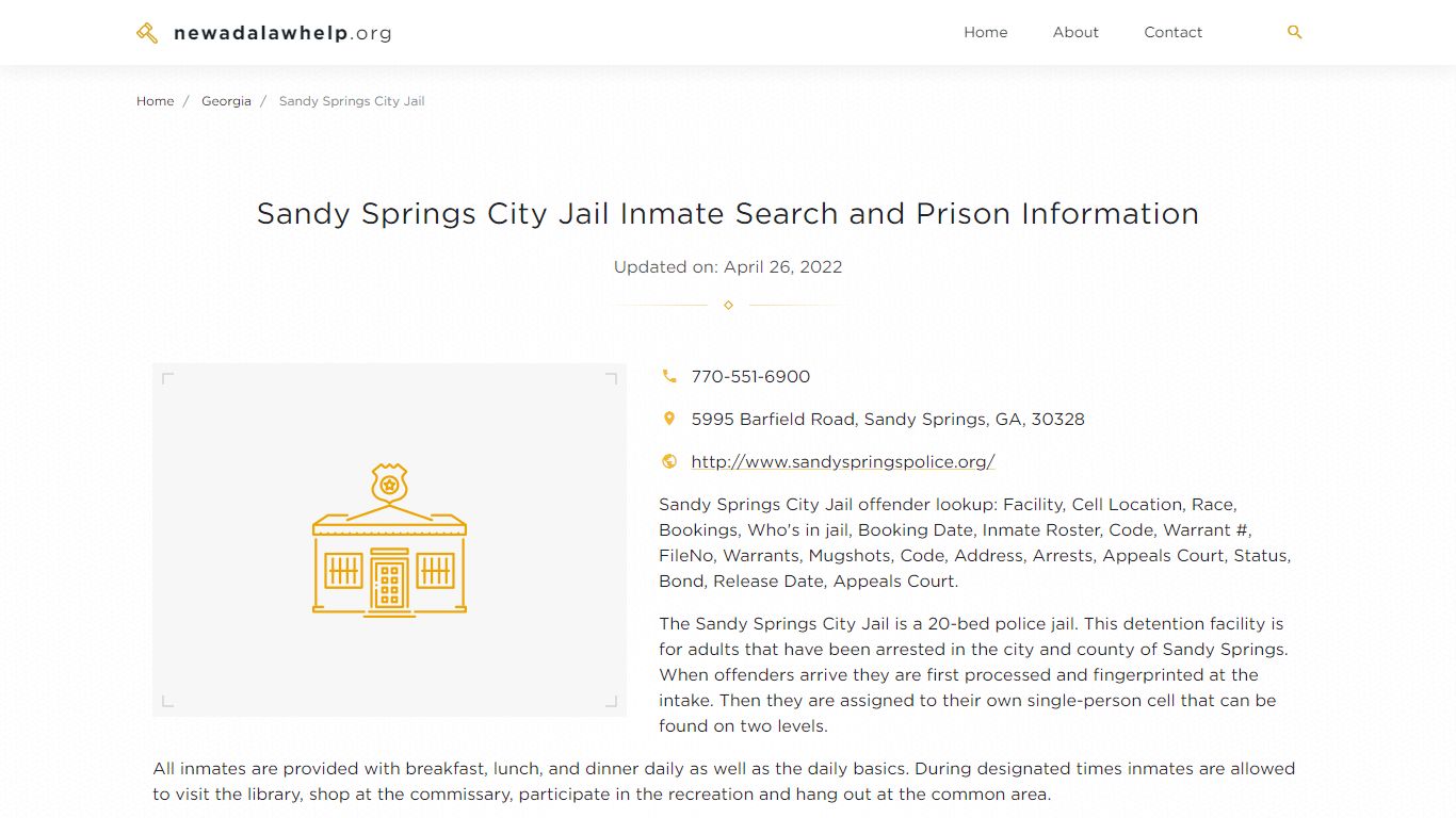 Sandy Springs City Jail Inmate Search, Visitation, Phone ...