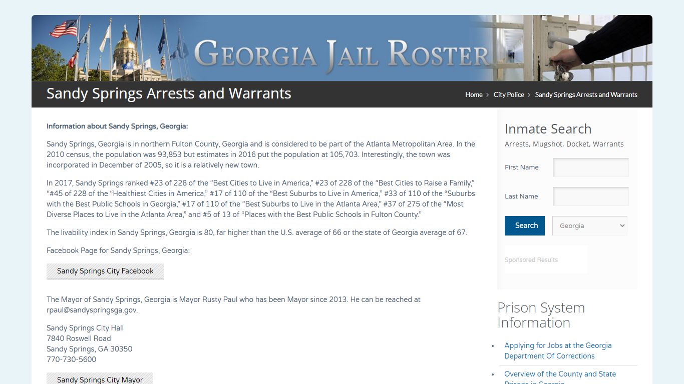 Sandy Springs Arrests and Warrants | Georgia Jail Inmate ...